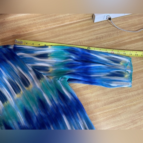 Chico’s metallic Ikat print embellished V-neck sheet blouse women’s size XL - Picture 13 of 17